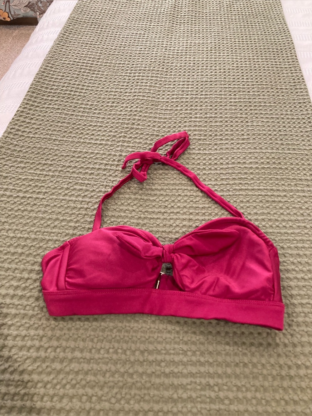 Women Time and Tru halter bandeau bikini swimsuit swim top s 0-2 magenta pink